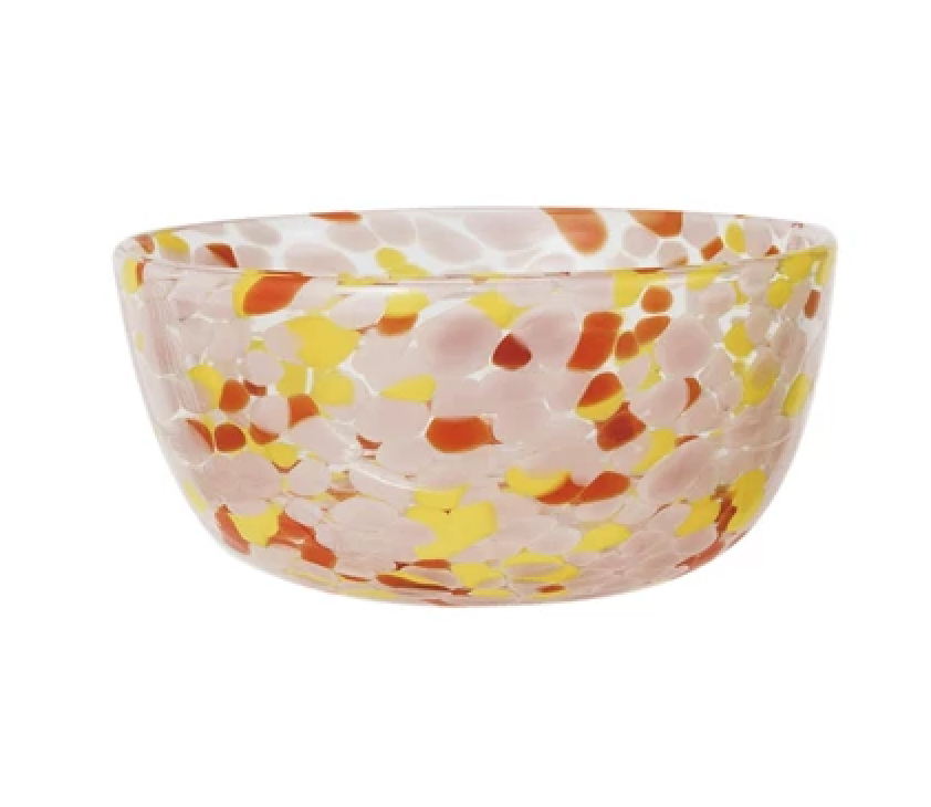 Orange Abstract Glass Bowl