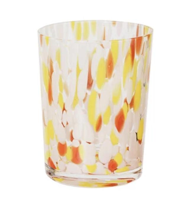 Orange Abstract Rock Glass