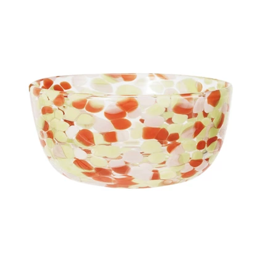 Pink Abstract Glass Bowl