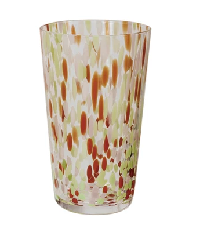 Creative Co-op Pink Abstract Highball Glass