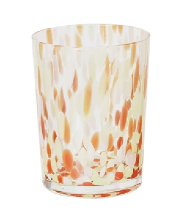 Creative Co-op Pink Abstract Rock Glass