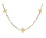 Enewton 15" Signature Gold Cross 2mm Gold Bead Pattern Choker