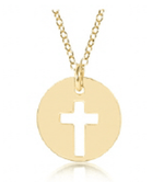 16" Blessed Gold Disc Gold Necklace