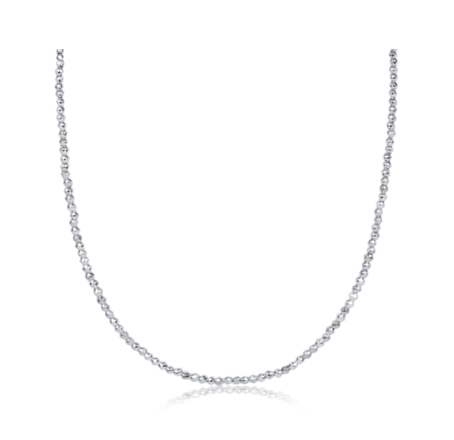 15" Bright Silver Faceted Hematite 2mm Bead Choker