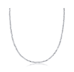 15" Bright Silver Faceted Hematite 2mm Bead Choker