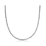 15" Silver Faceted Hematite 2mm Bead Choker