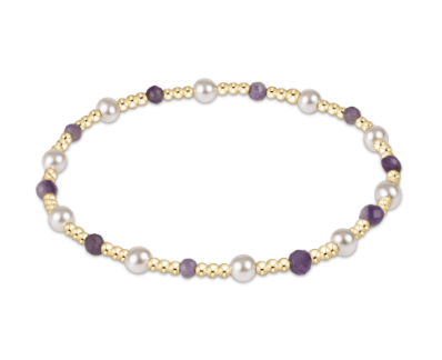 Extends Amethyst Pearl Sincerity Pattern 4mm Bead Bracelet