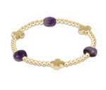 Amethyst Signature Cross Admire Gold 3mm Bracelet