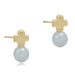 Aquamarine Signature Cross Stud Earrings