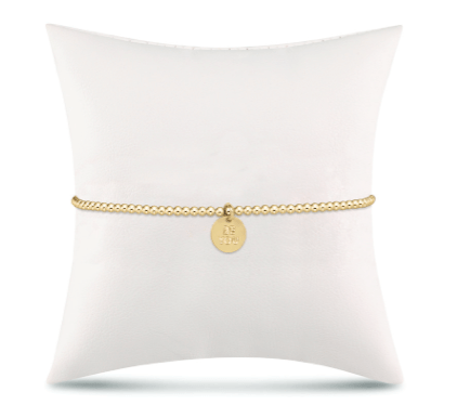 Extends Be You Small Disc Classic Gold 2mm Bead Bracelet