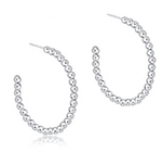 Beaded Classic 3mm Sterling 1.25" Hoops