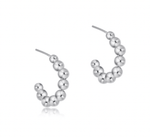 Beaded Classic 4mm Sterling 1" Hoops