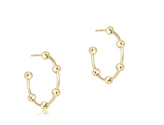 Beaded Simplicity 1" 4mm Gold Hoop Earrings