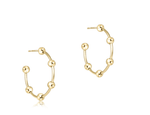 Beaded Simplicity 1" 4mm Gold Hoop Earrings