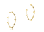 Enewton Beaded Simplicity 1.5" 4mm Gold Hoop Earrings