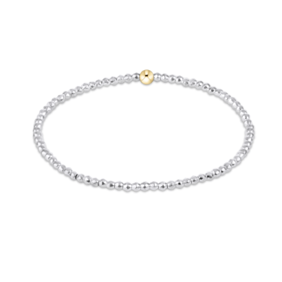 Bright Silver Faceted Hematite 2mm Bead Bracelet