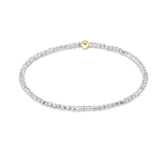Bright Silver Faceted Hematite 2mm Bead Bracelet