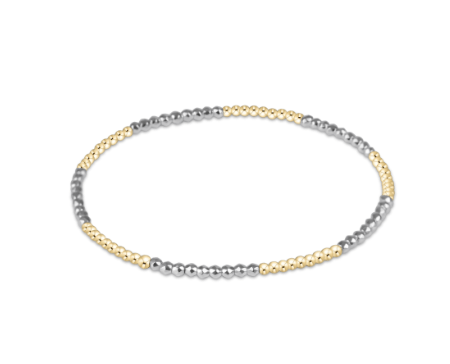 Bright Silver Faceted Hematite Blissful Pattern 2mm Bead Bracelet