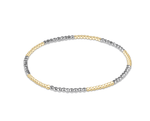 Bright Silver Faceted Hematite Blissful Pattern 2mm Bead Bracelet
