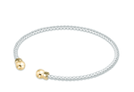 Classic Mixed Metal 2mm Bead Cuff