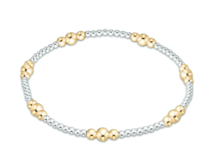 Classic Purpose Mixed Metal 4mm Bead Bracelet