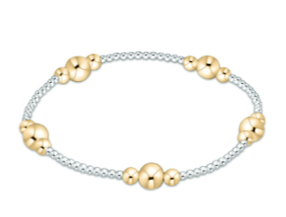 Classic Purpose Mixed Metal 6mm Bead Bracelet