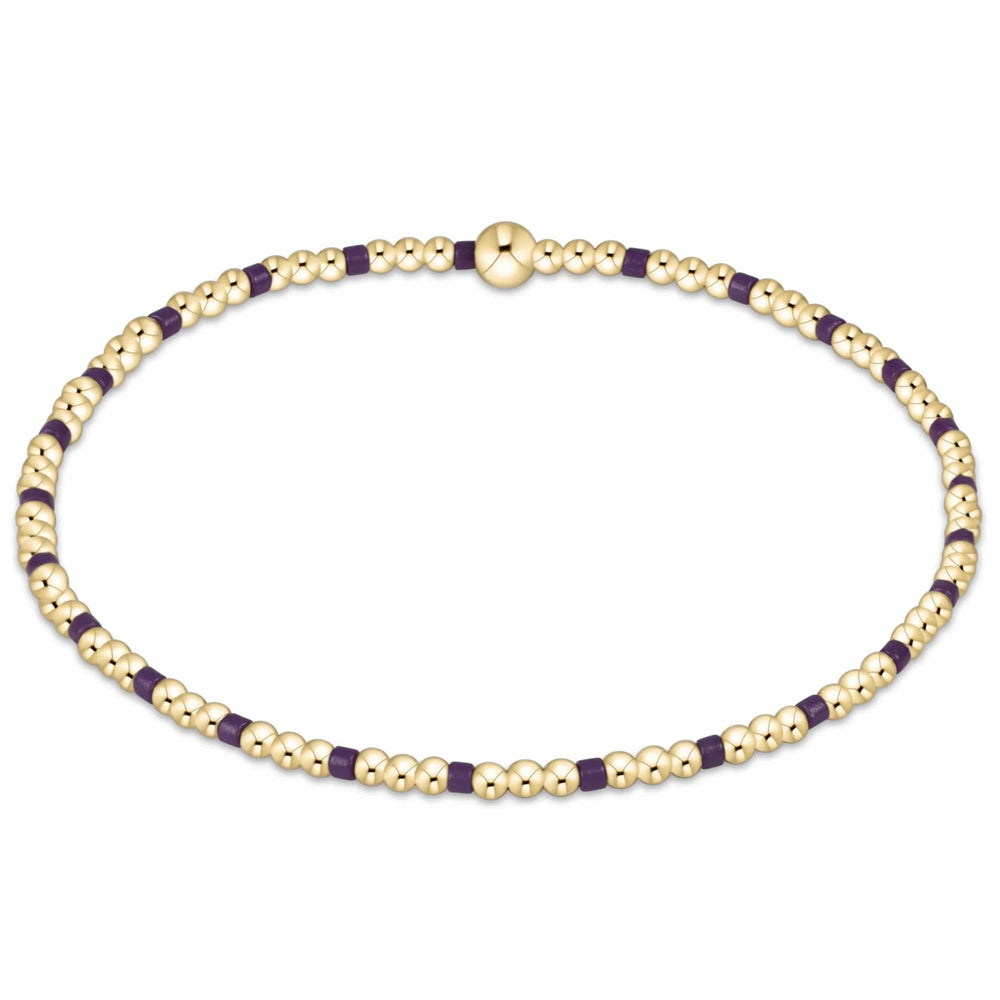 Deep Purple Gameday Hope Gold Sincerity 2mm Bracelet