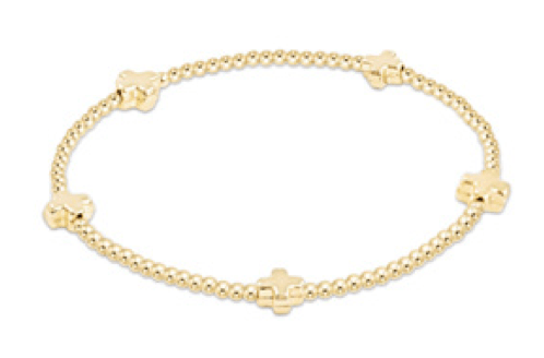 EGIRL Signature Small Gold Cross 2mm Gold Bracelet