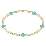 EGIRL Signature Small Mint Cross 2mm Gold Bracelet