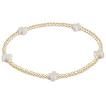 EGIRL Signature Small Off-White Cross 2mm Gold Bracelet