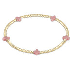 EGIRL Signature Small Pink Cross 2mm Gold Bracelet