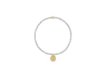 Bright Silver Faceted Hematite 2mm Inspire Small Gold Charm Bracelet
