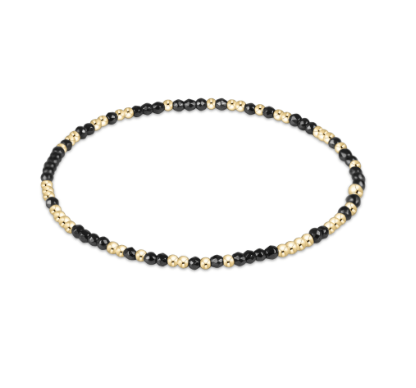 Extends Faceted Hematite Hope Unwritten 2mm Bead Bracelet
