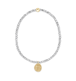 Extends Silver Faceted Hematite 2mm Inspire Small Gold Charm Bracelet