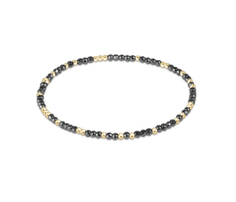 Silver Faceted Hematite Hope Unwritten 2mm Bead Bracelet