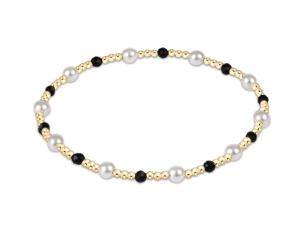 Faceted Onyx Pearl Sincerity Pattern 4mm Bead Bracelet