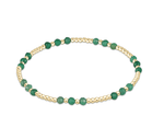 Green Onyx Gemstone Gold Joy Pattern 3mm Bead Bracelet