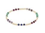 Hot Mess Gemstone Gold Joy Pattern 3mm Bead Bracelet