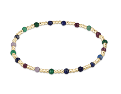 Extends Hot Mess Gemstone Gold Sincerity Pattern 3mm Bead Bracelet