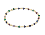 Extends Hot Mess Gemstone Gold Sincerity Pattern 3mm Bead Bracelet