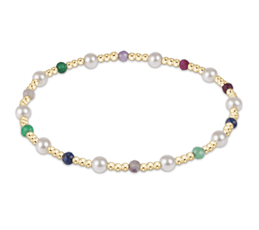 Extends Hot Mess Gemstone Pearl Sincerity Pattern 4mm Bead Bracelet