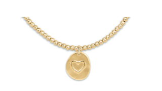 Extends Inspire Love Small Gold Charm Classic 2mm Bead Bracelet