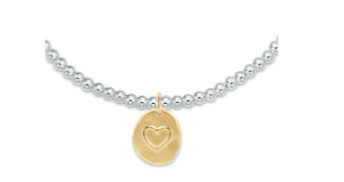 Extends Inspire Love Small Mixed Metal Charm Classic 2mm Bead Bracelet