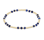 Lapis Gemstone Gold Joy Pattern 3mm Bead Bracelet