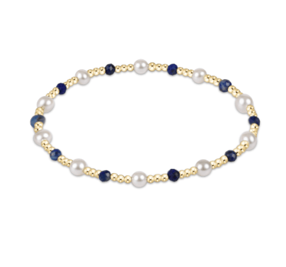 Extends Lapis Pearl Sincerity Pattern 4mm Bead Bracelet