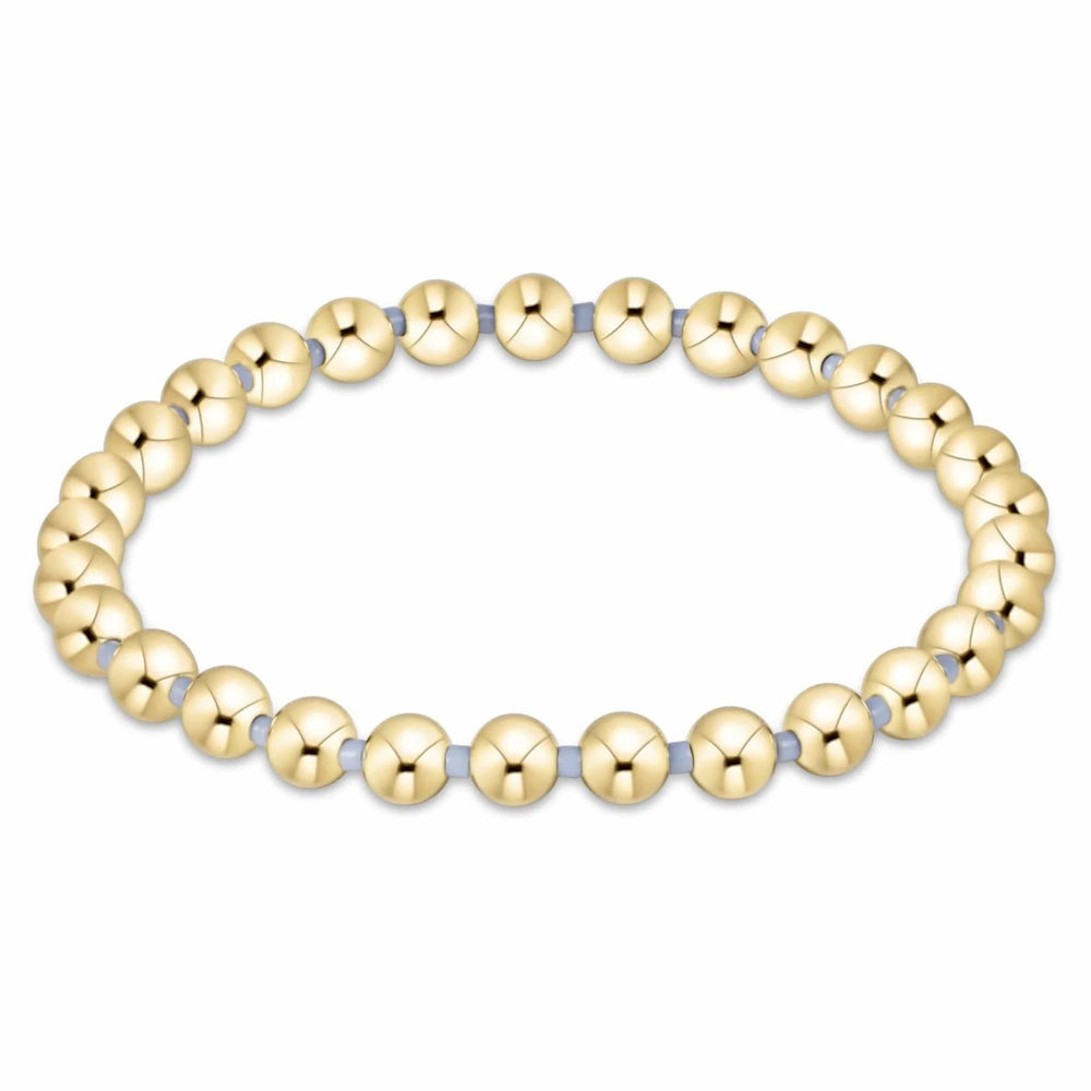 Light Blue Gameday Hope Grateful 5mm Gold Bead Bracelet