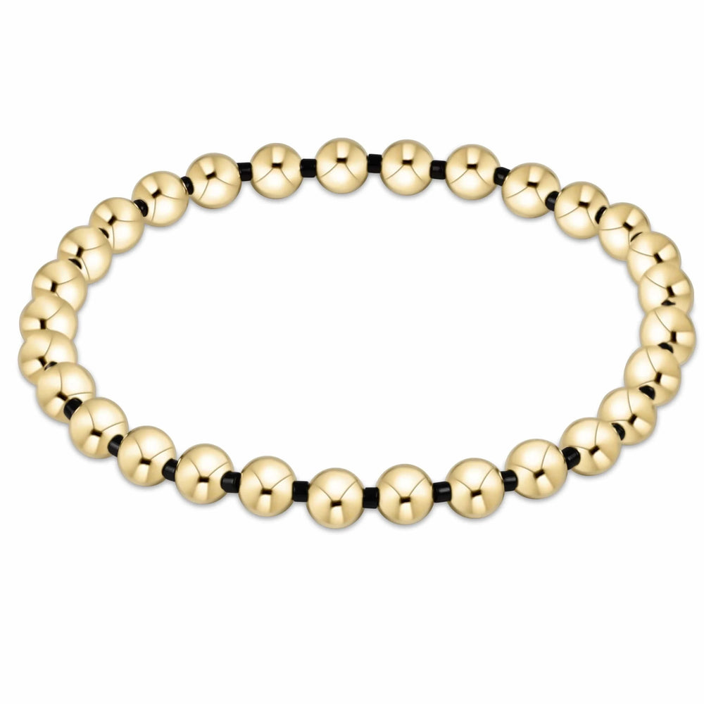 Onyx Gameday Hope Grateful 5mm Gold Bead Bracelet