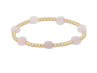 Pink Opal Admire Gold 3mm Bracelet