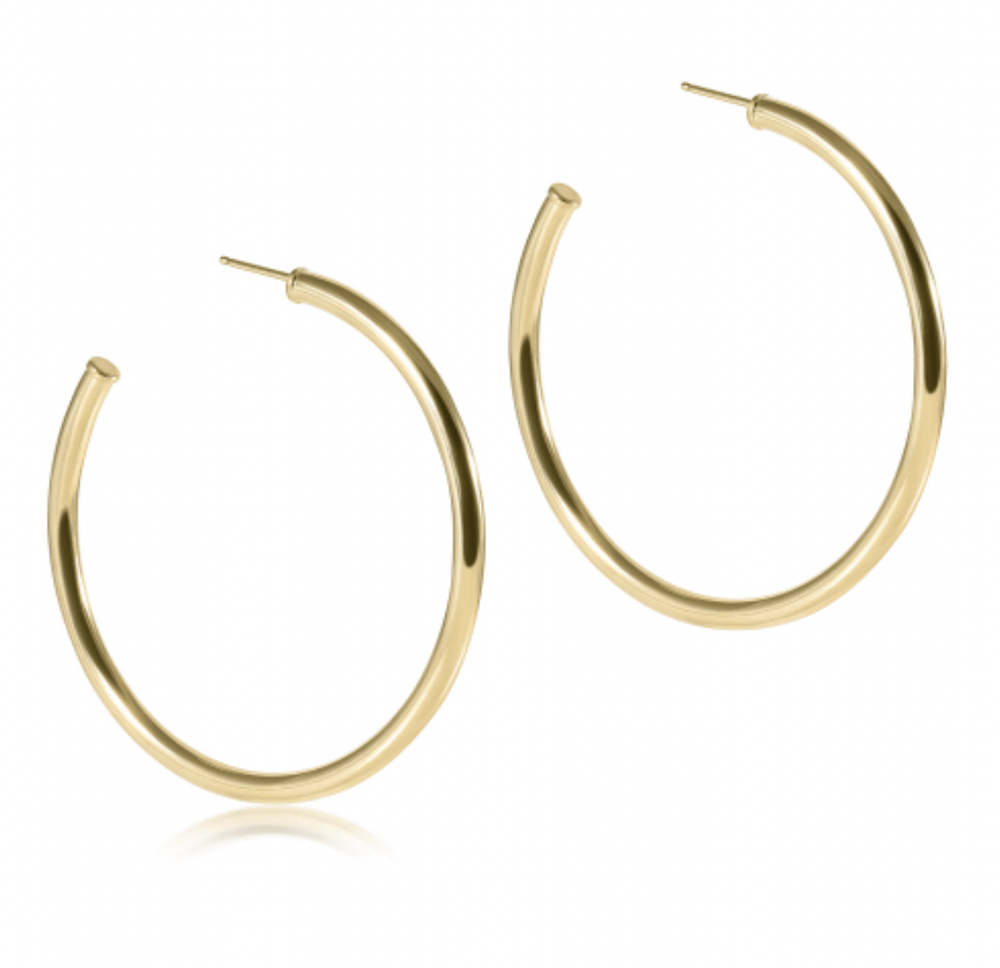 Enewton Round Smooth 3mm Gold 2" Hoops