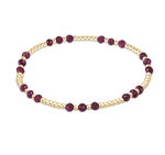 Ruby Gemstone Gold Joy Pattern 3mm Bead Bracelet